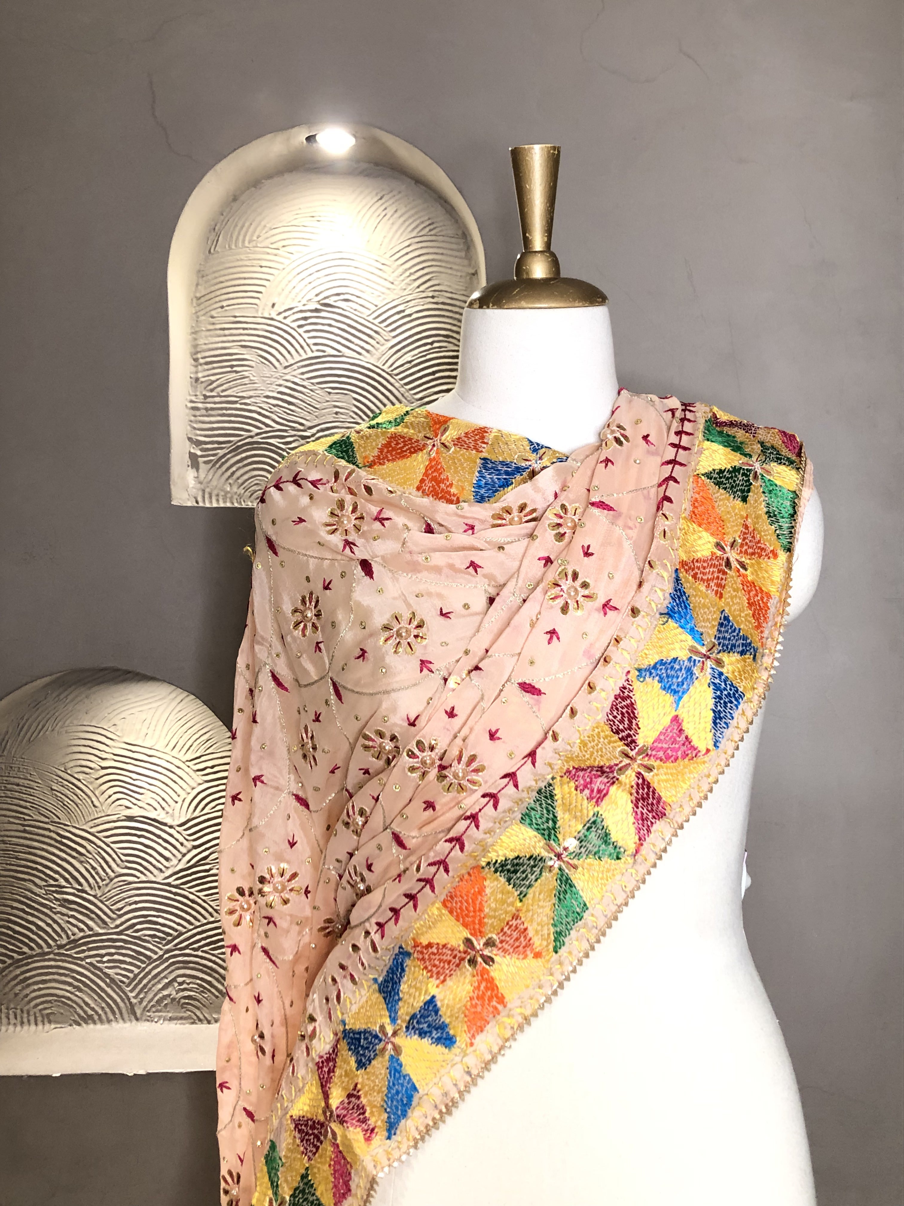 Phulkari Dupatta with Gotta Patti