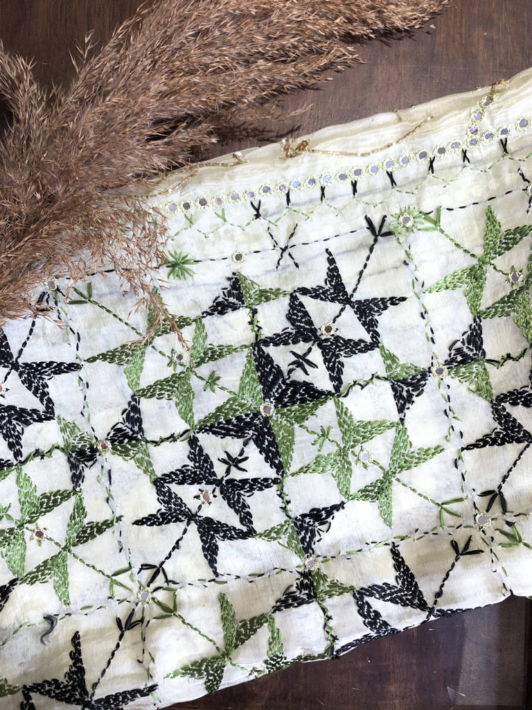 Phulkari Dupatta With Mirror Work