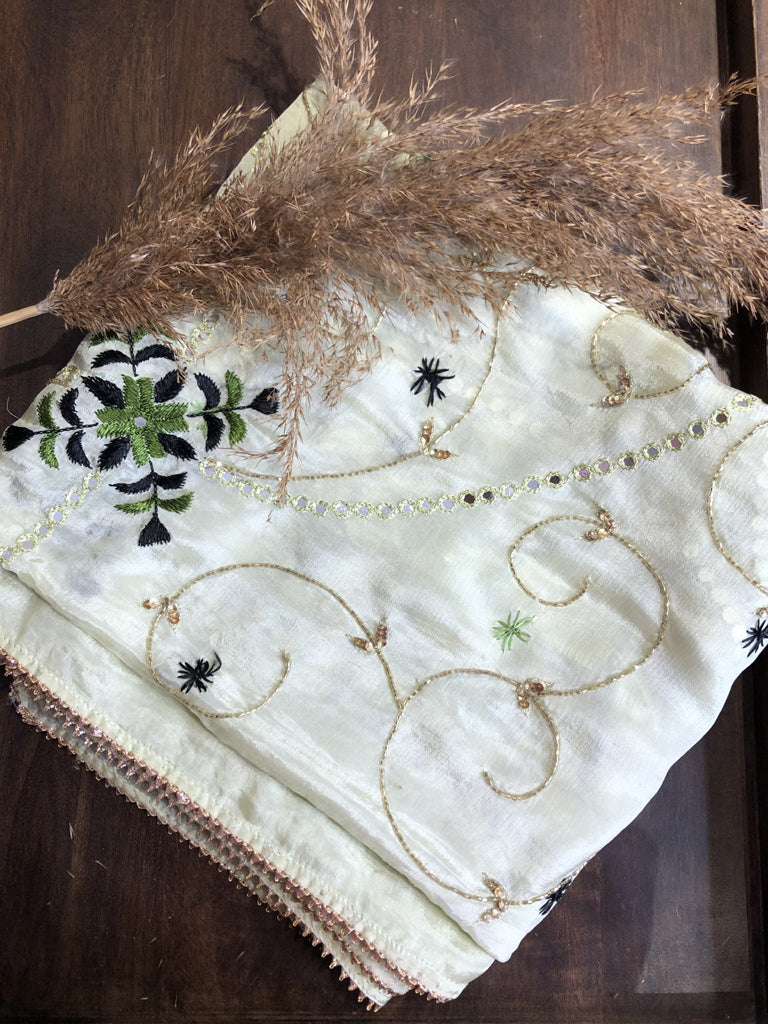Phulkari Dupatta With Mirror Work