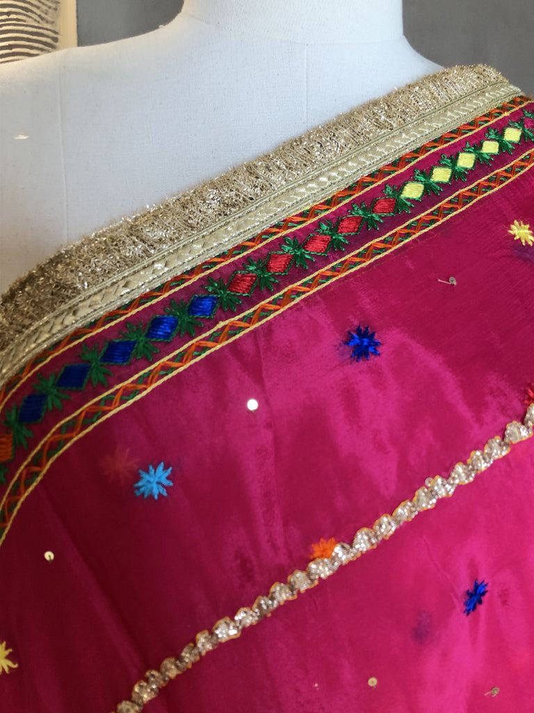 Phulkari Dupatta With Gotta
