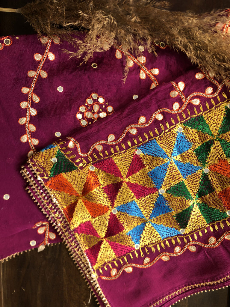 Phulkari Dupatta With Gotta Patti