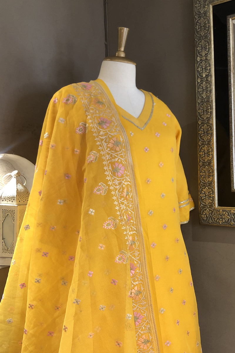 Organza fabric with Thread work