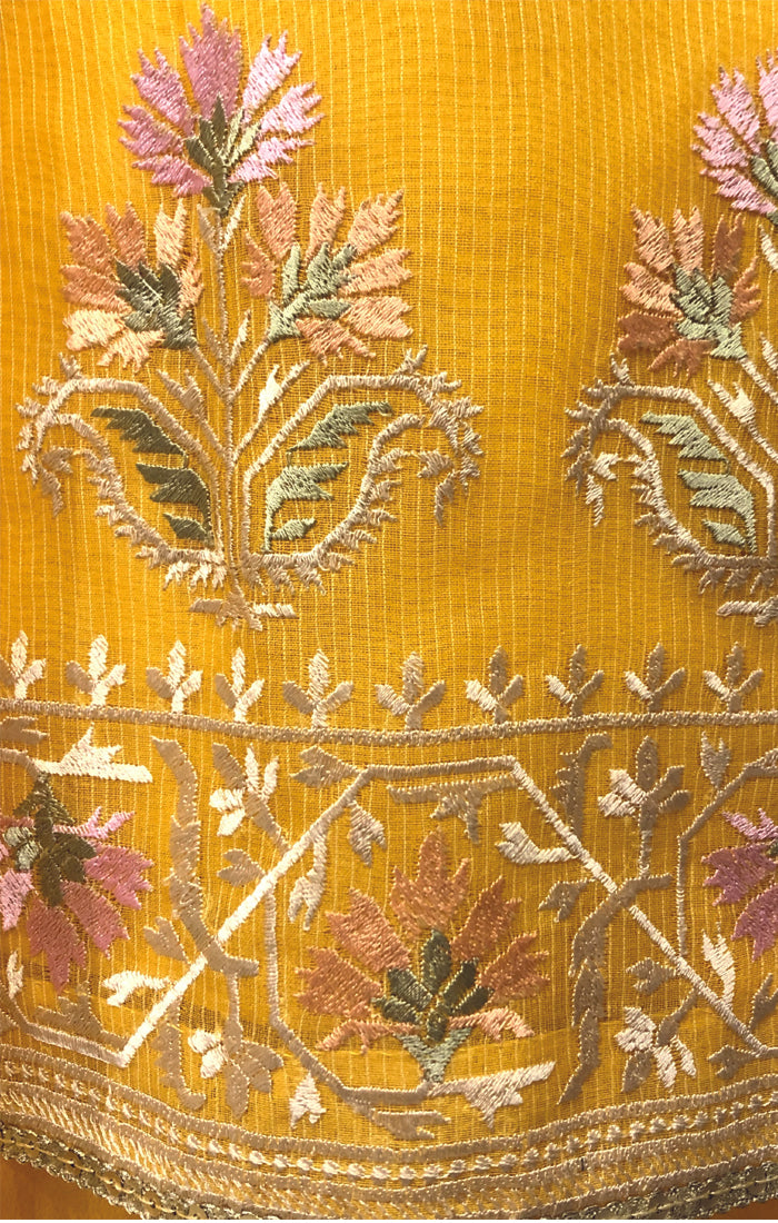 Organza fabric with Thread work