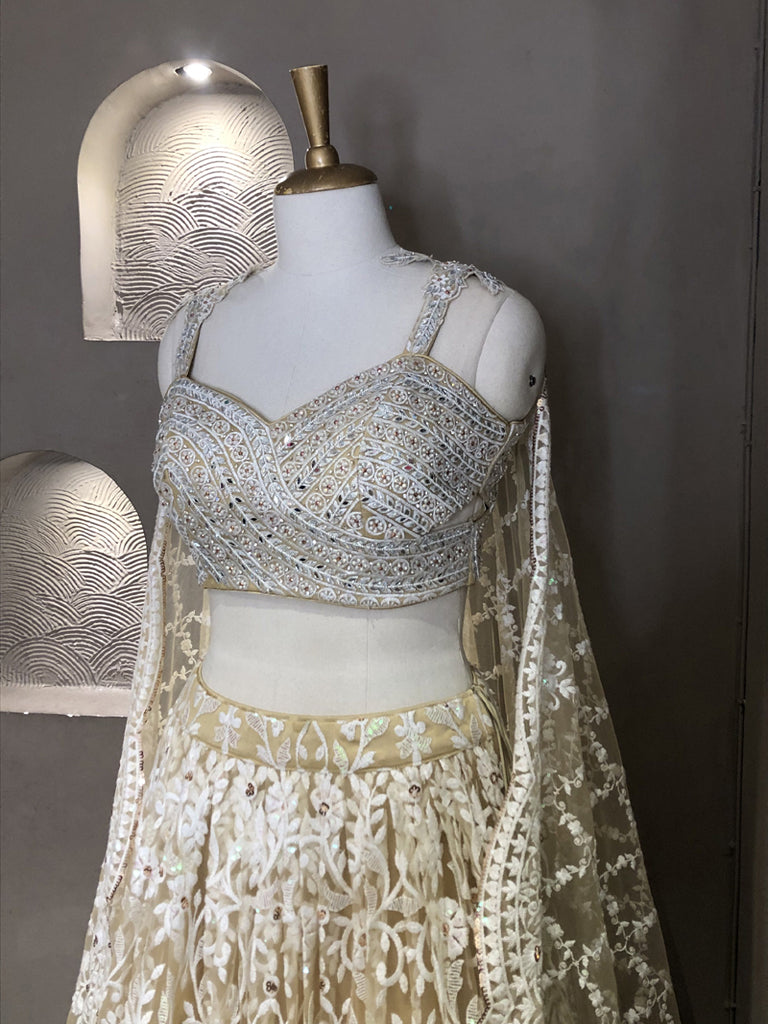 Net Embroidered Crop Top