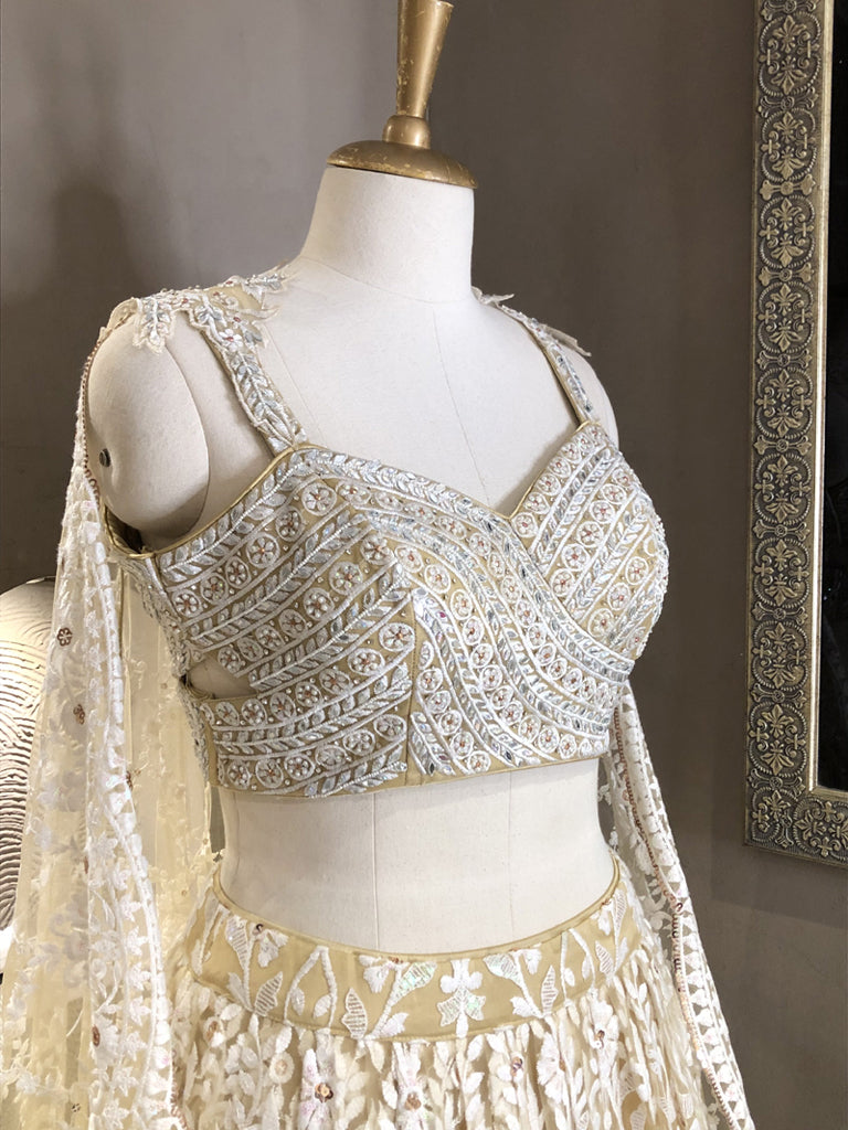 Net Embroidered Crop Top