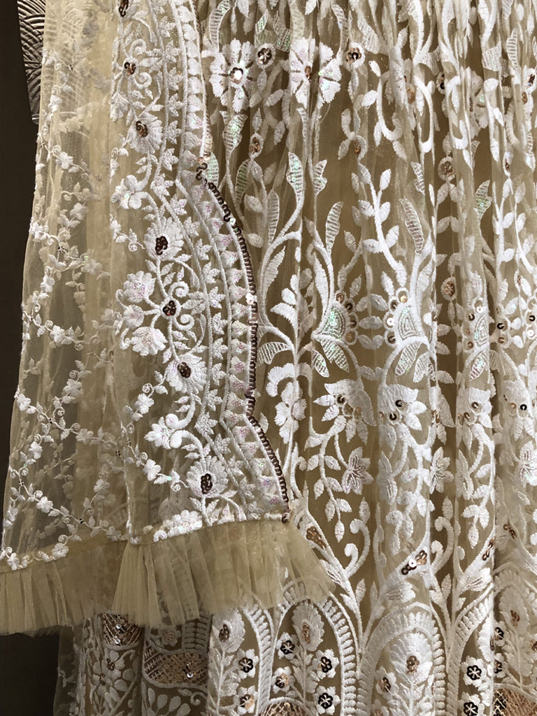 Net Embroidered Crop Top
