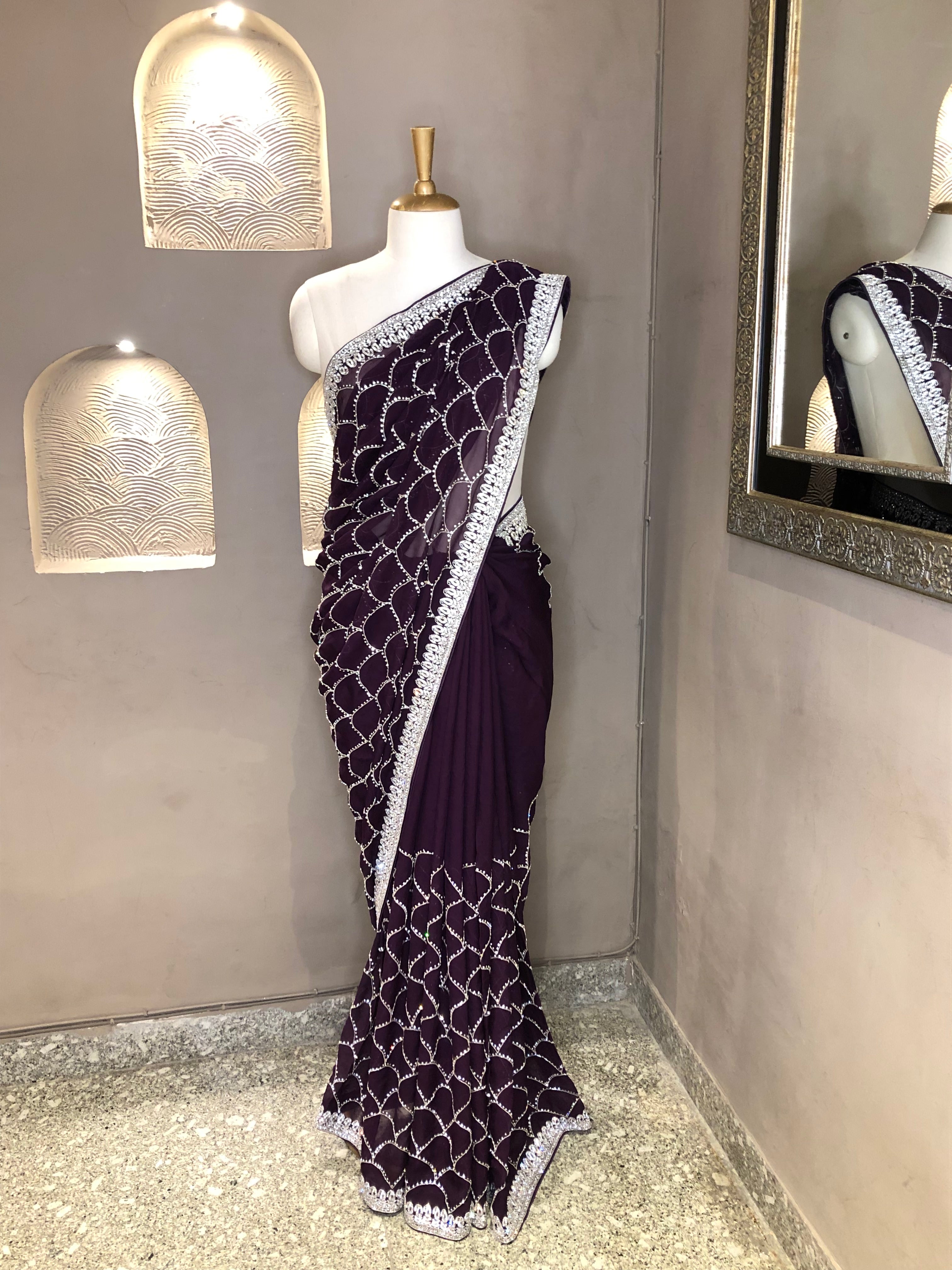 Organza Heavy Embroidered Saree