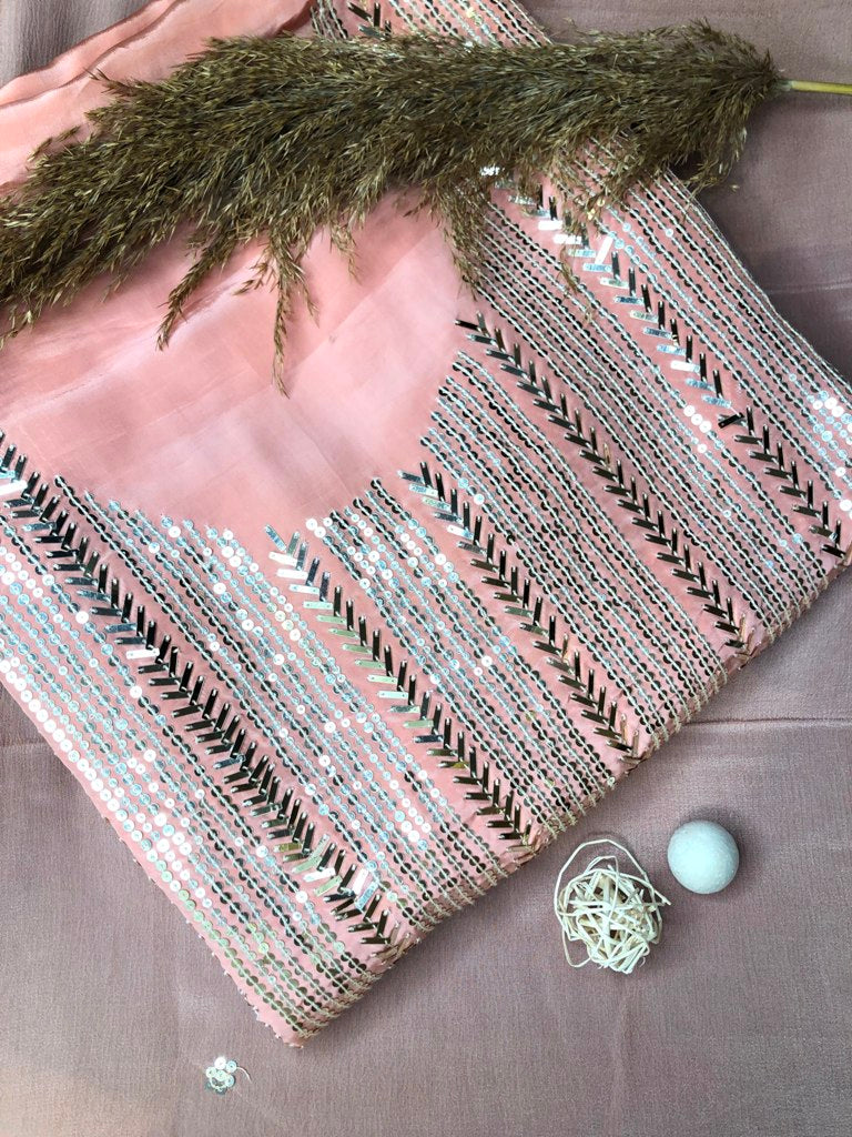 Crepe Embroidered Unstitched Suit