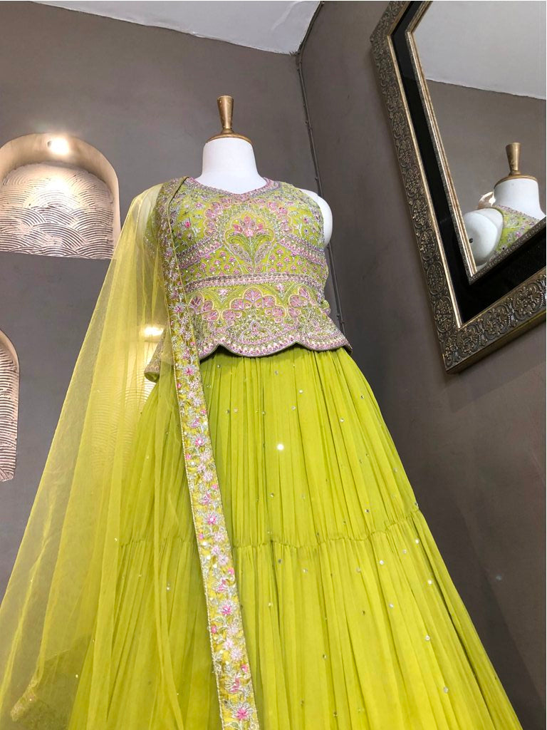 Crop Top With Lehenga