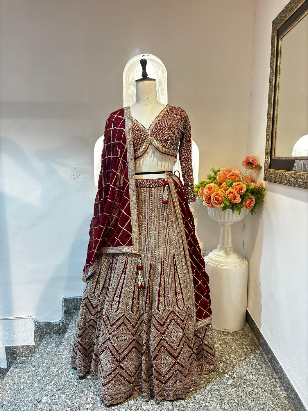 Zari Velvet Lehenga