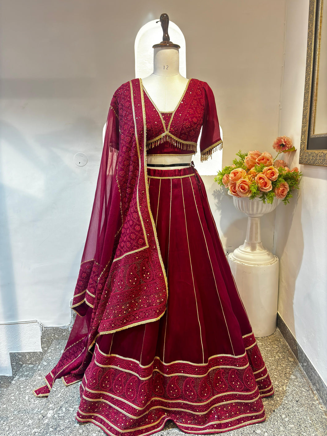 Velvet Paisley Lehenga