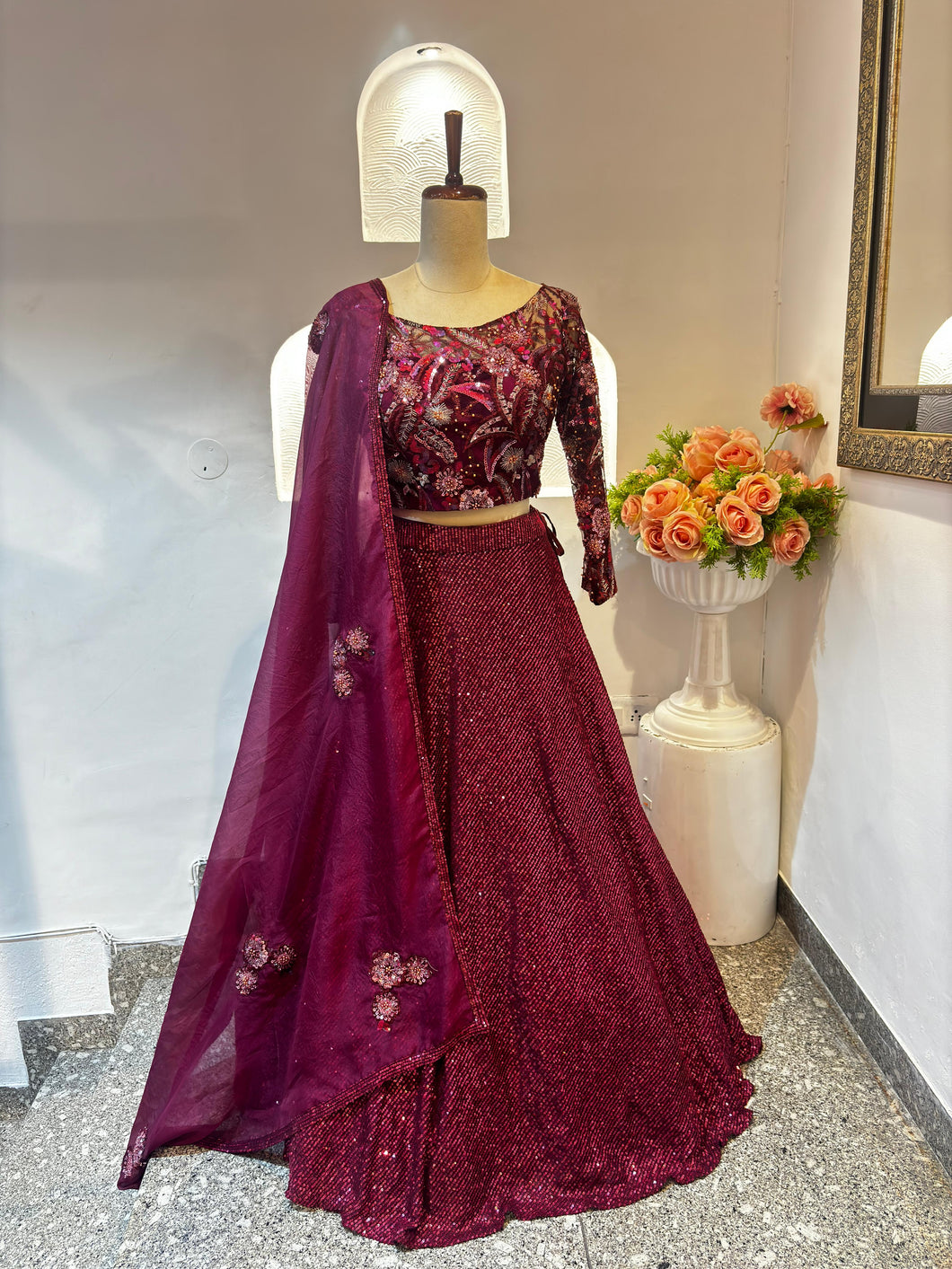 Embroidered Sequin Lehenga