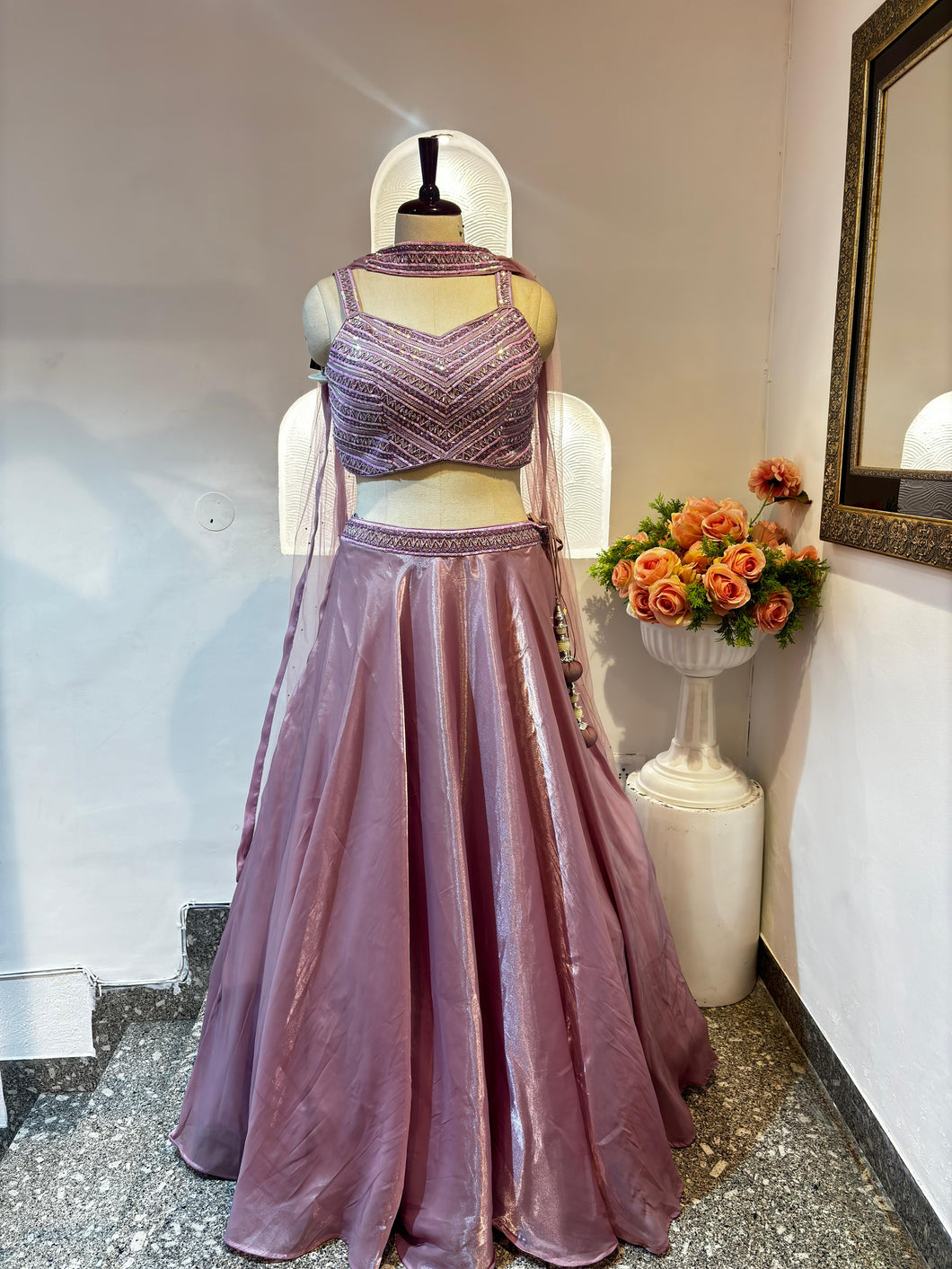 Iridescent Lilac Lehenga