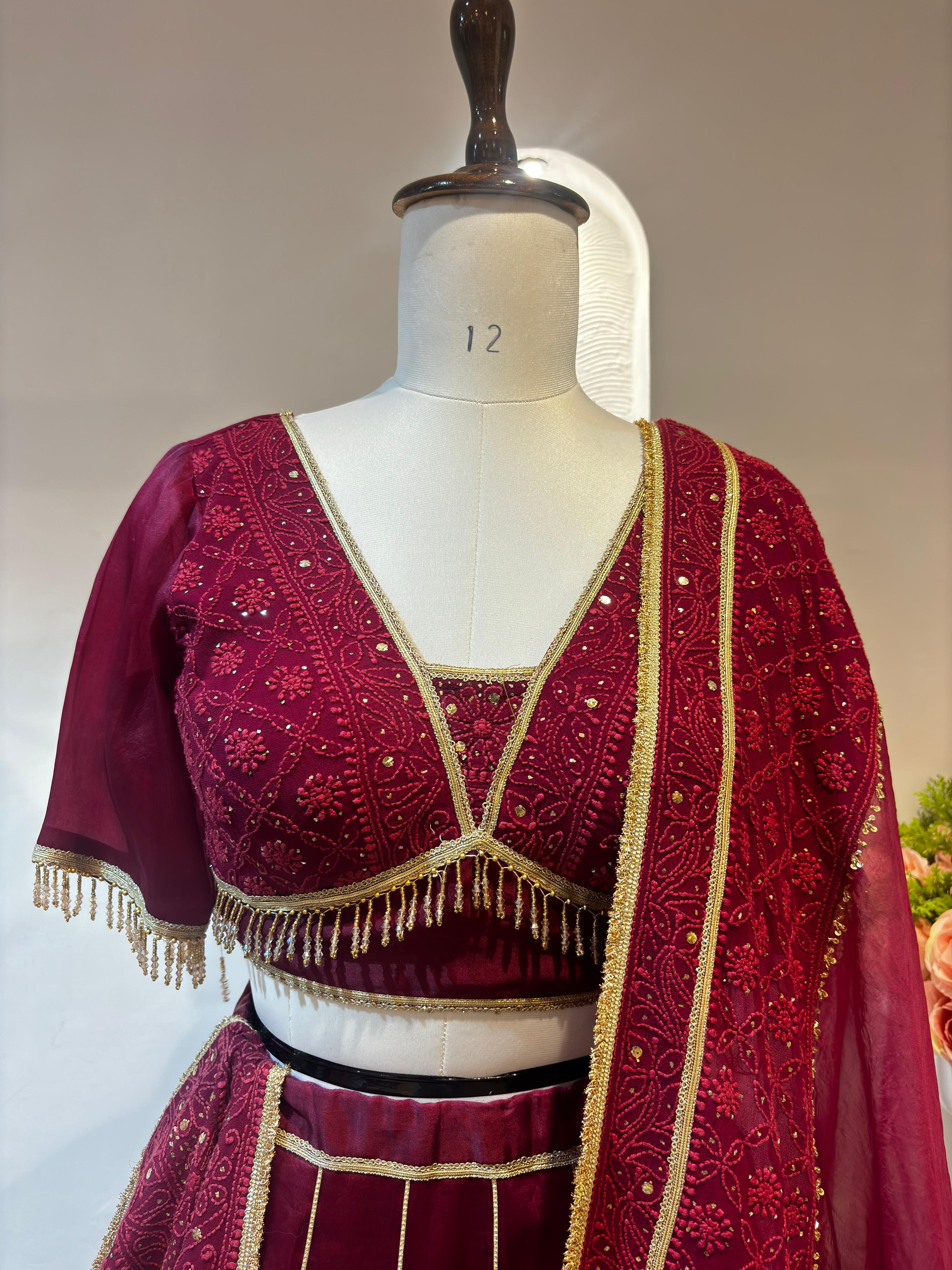 Velvet Paisley Lehenga