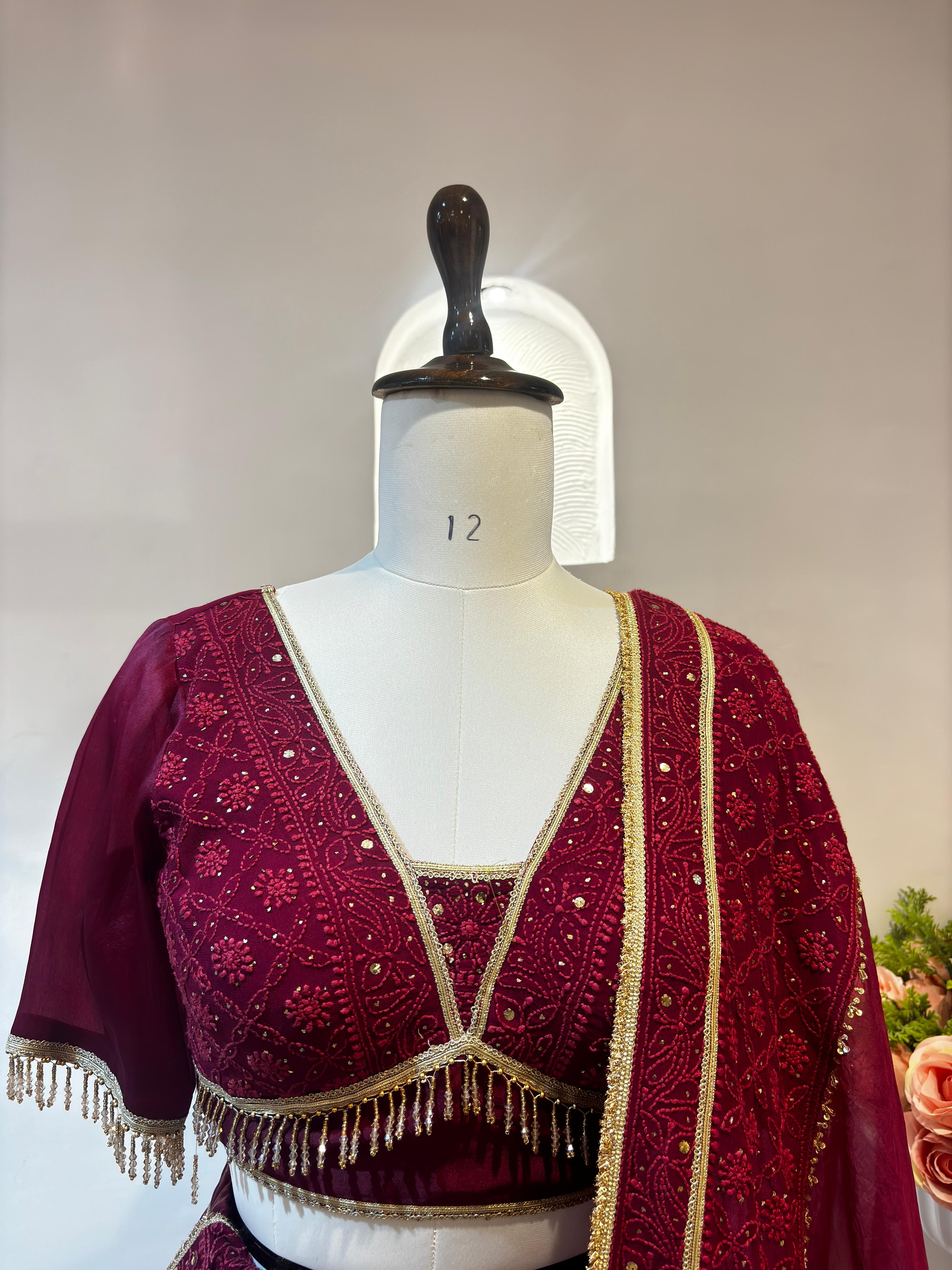 Velvet Paisley Lehenga